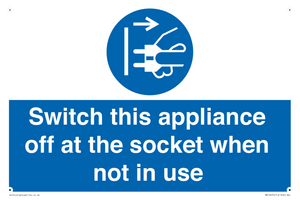 Switch this appliance off at the socket when not in use